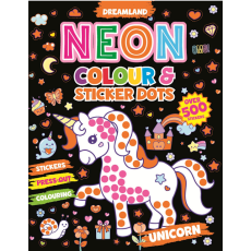 Neon Colouring & Sticker Dots - UNICORN